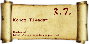 Koncz Tivadar névjegykártya