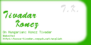 tivadar koncz business card